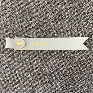 NWOT 📚 Personalized Laura Gray & Gold Stamped Northwind Leather Bookmark